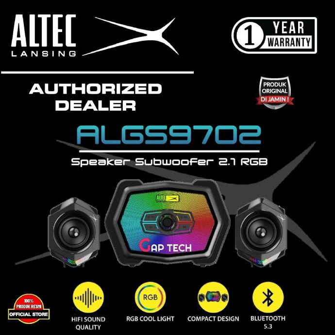 Altec Lansing ALGS9702 Speaker 2.1 Subwoofer RGB with Bluetooth 5.3