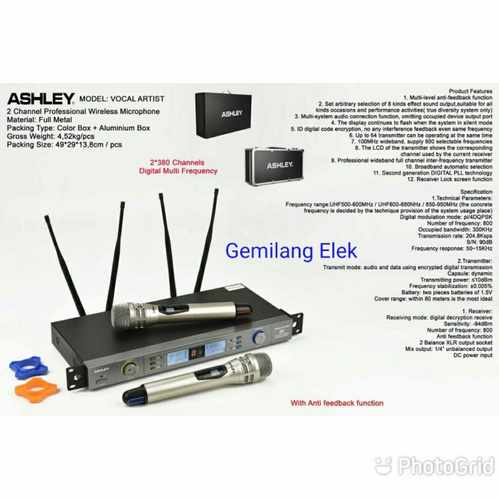 Mic Wireless ASHLEY VOCAL ARTIS ( ORIGINAL)