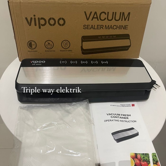 Promo Alat Vacuum Sealer Makanan / Mesin Press Plastik Vacum Vipoo Terbaru