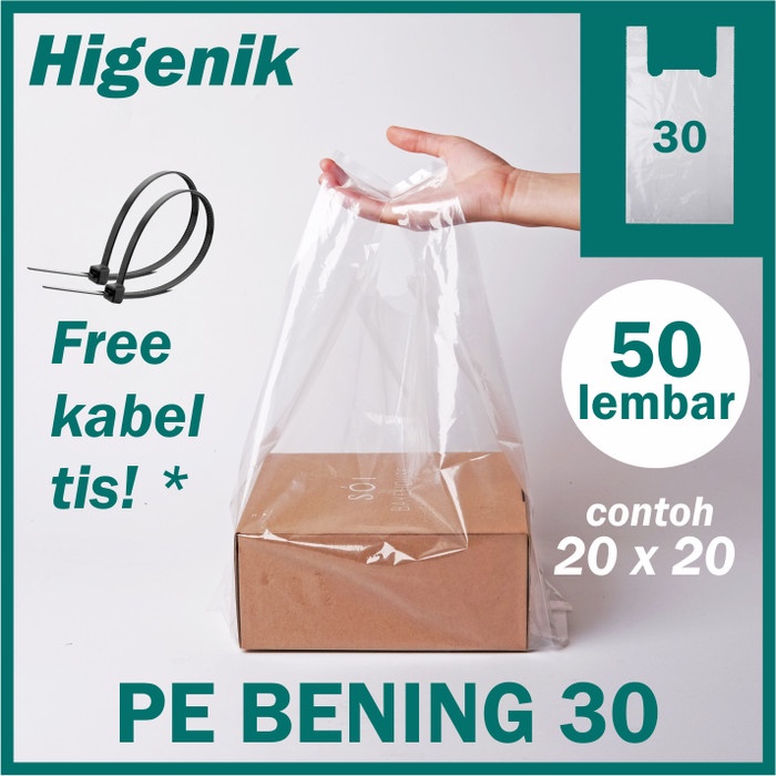 

Promo Kantong Plastik Kresek Pe 30 Bening Transparan Tebal Isi 50 Lembar Terbaru