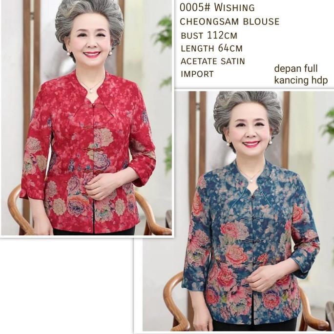 CNY Wishing Cheongsam Blouse Atasan Wanita Import 0005