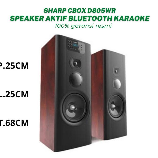 speaker aktif sharp cbox d805wr bluetooth karaoke garansi resmi