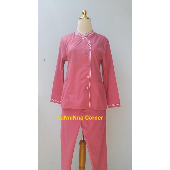 Seragam Suster - Hijab - Pink Stripes