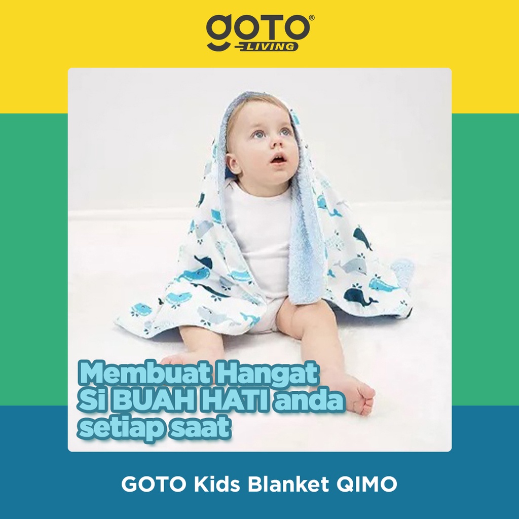 Qimo Blanket Selimut Bayi Anak Polos Motif Lembut Hangat