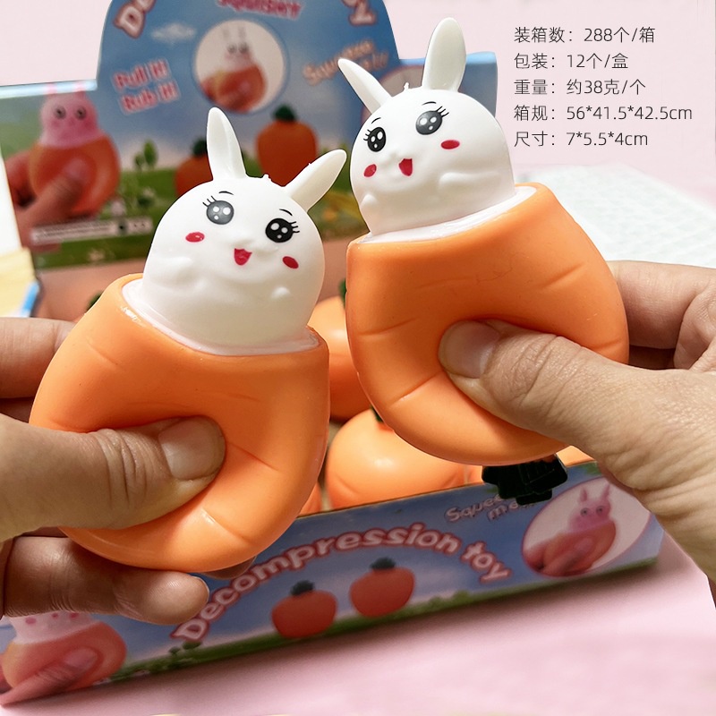 Mainan Squishy Anti Stress Kelinci Pop It Rabbit Carrot