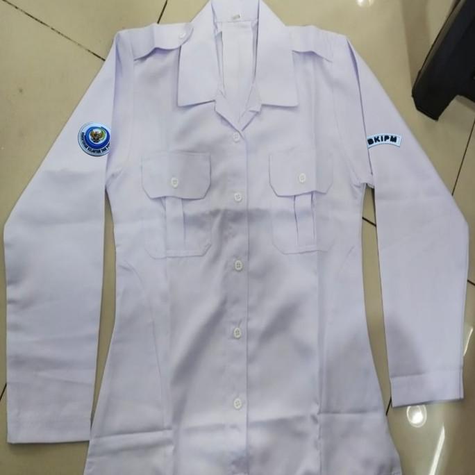 Kemeja KKP RI Seragam KKP RI Putih Lengan Panjang Perempuan