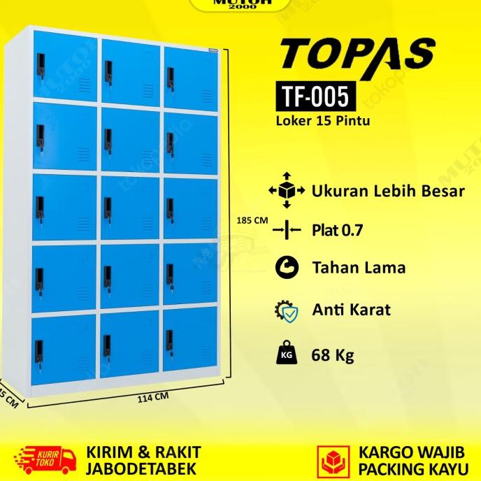 

Ready Topas Tf-005 Loker Besi 15 Pintu Masuk Helem Locker 15 Doors Helm In Stok Terbatas
