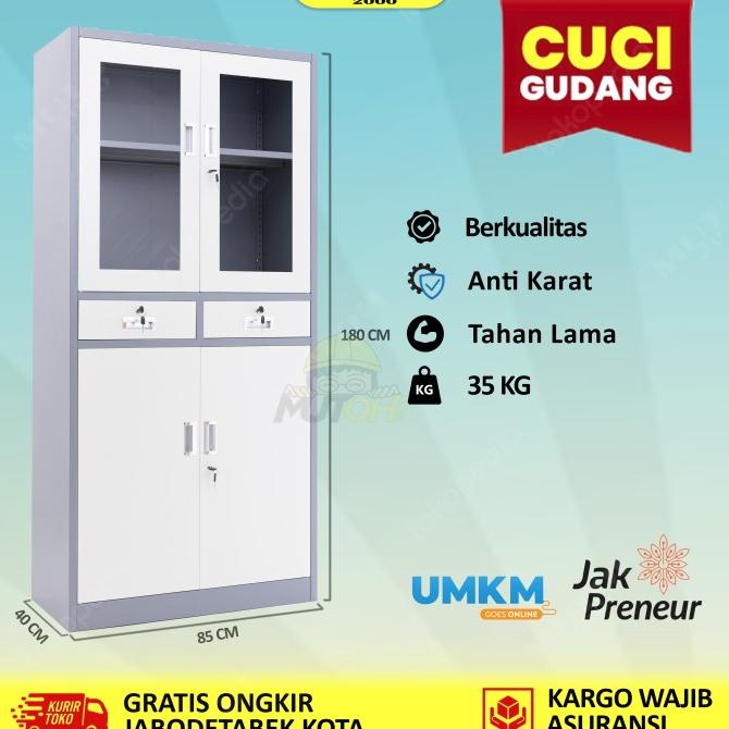 

Ready Lemari Arsip Lemari Besi Filling Cabinet - Kombinasi 2 Pintu 2 Laci Original