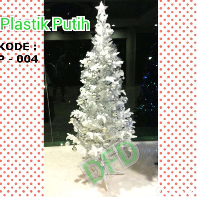 Pohon Natal Tinggi : 2,1 Meter Plastik Putih ( Kode : P-004 )