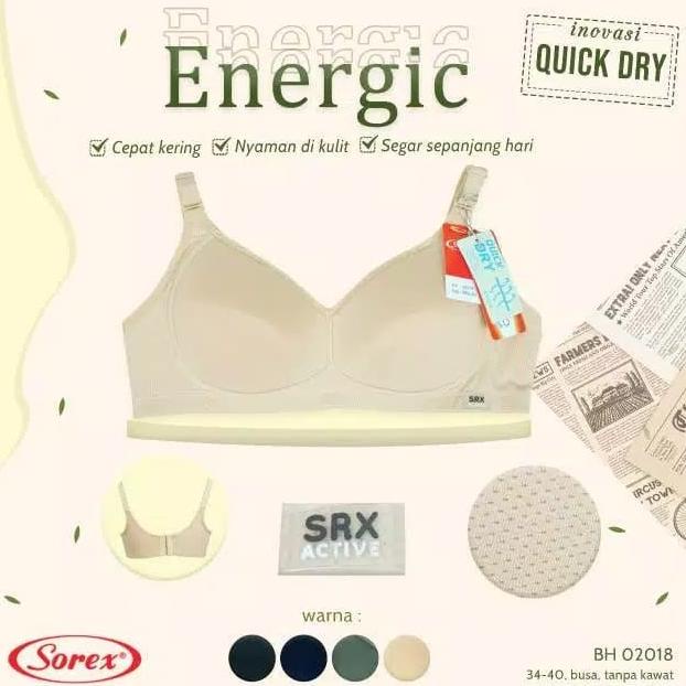 BRA BH Quick Dry Busa Tipis Tanpa Kawat 34-40 Sorex 02018 Cpt Kering