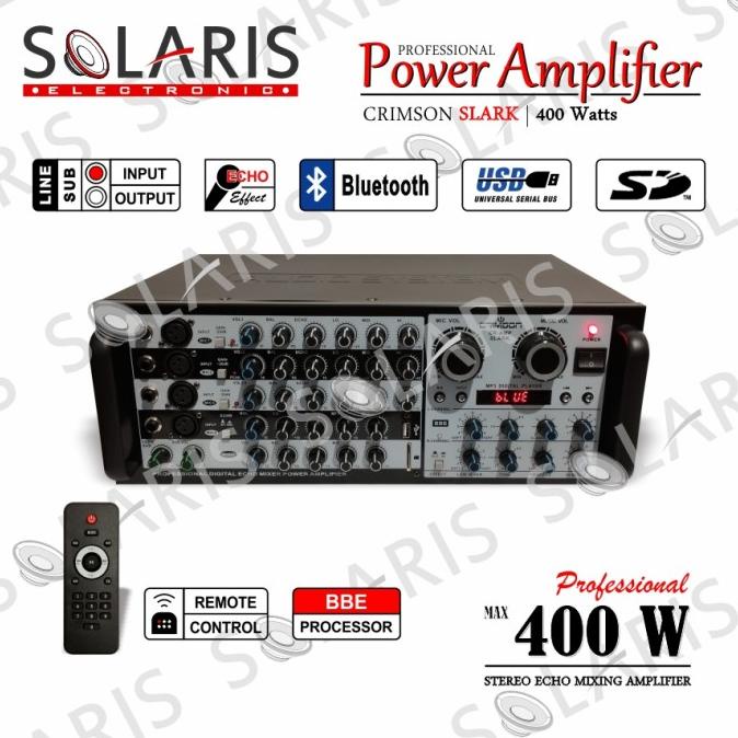 POWER AMPLIFIER BLUETOOTH With BBE PROCESSOR 400 Watt CRIMSON - SLARK |Bagus|Top