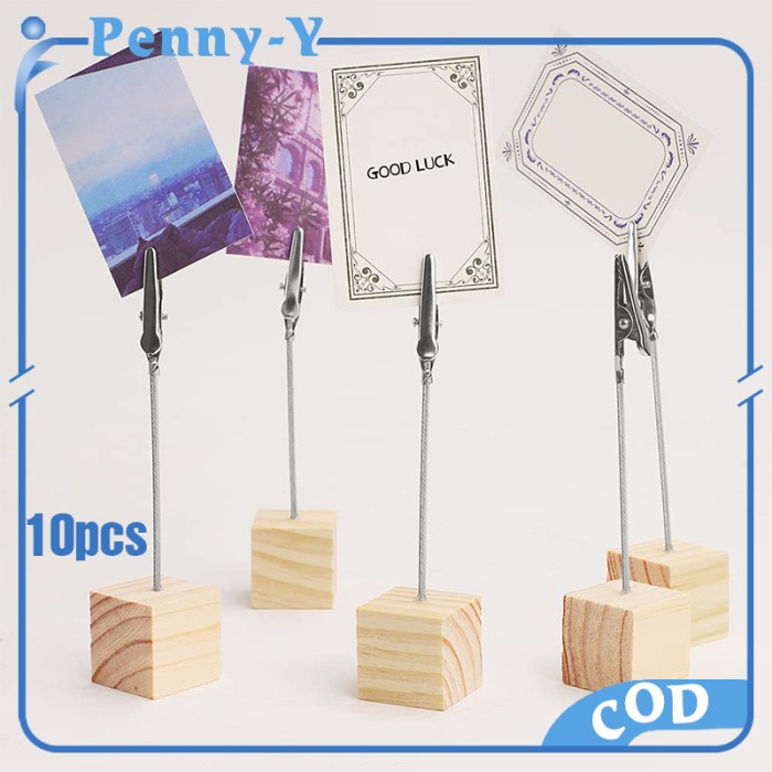 

10Pcs Price Tag Kayu Tatakan Holder Foto Price Tag Photo Card Holder Promo Terbaru