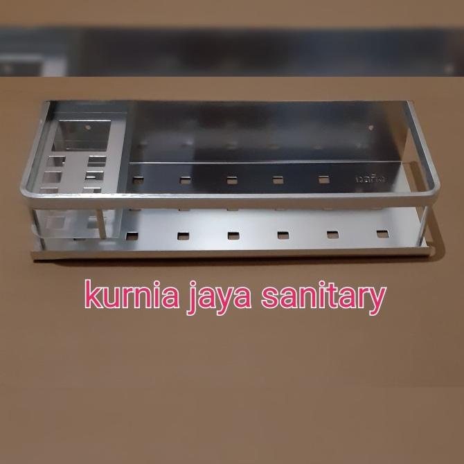 Rak sabun datar + tempat sikat gigi Bano BRS 618 Stainless / rak sabun