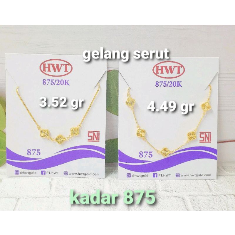 Gelang Serut VC Emas Asli Kadar 875 20K