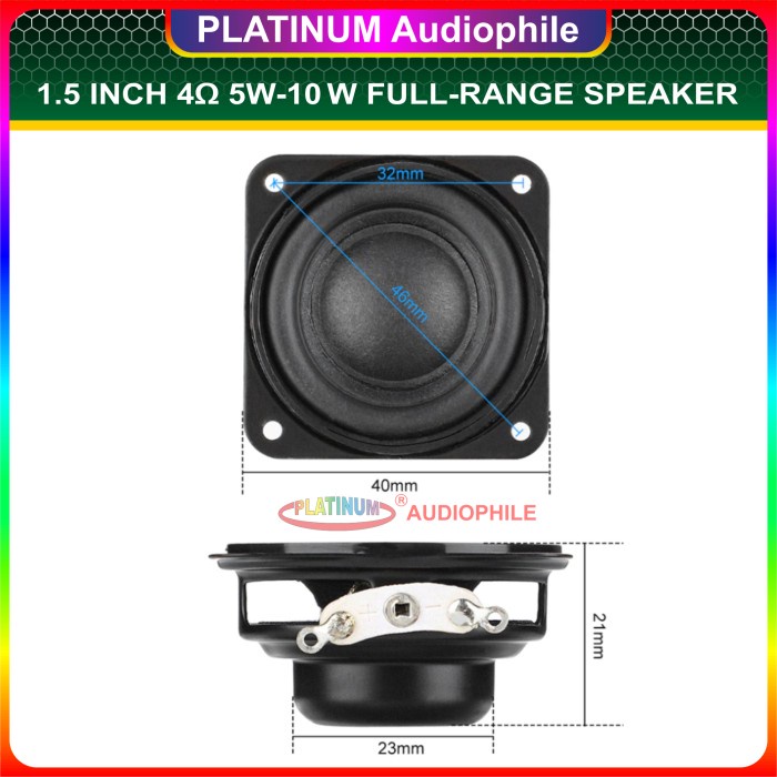 Asli Speaker Full Range 1.5 Inch Hifi Speker Fullrange 5W 10W 4 Ohm Premium Harga Spesial