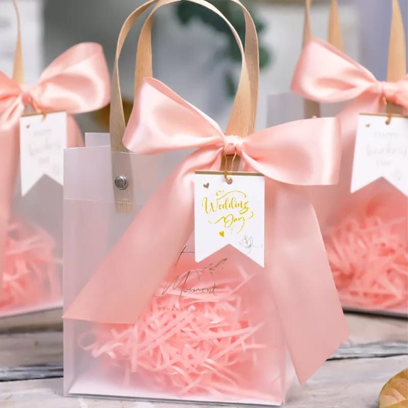 

(3Pcs)Hamper Bag Goodie Bag Doff Transparan Tote Flower Hand Bag Gift Bag Tas Kado Hampers Souvenir