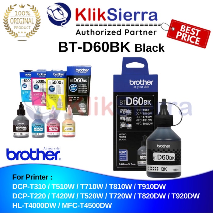 

BROTHER TINTA BT-D60BK BTD60BK BTD60 BK ORIGINAL BLACK