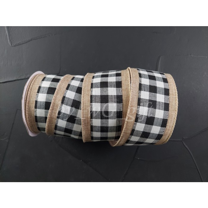 

Pita Goni Kotak-Kotak; Lebar 6.3cm; Panjang 10 Yard - Hitam-Putih