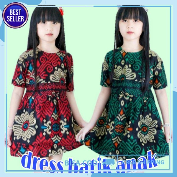 Bajy Bstik Kid Gaun Batyk Amak Gsun Batek Home Dressbatik Anak Termurah Dres Daster Umur 4 5 6 7 8 9