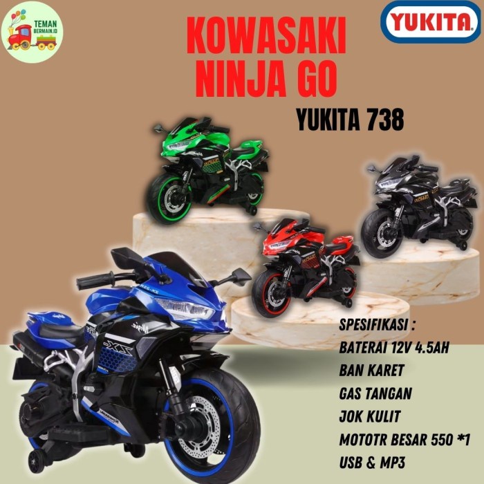 Promo Mainan Anak Motor Aki Kowasaki Ninja Go - Yukita 738- Motoran Aki Anak