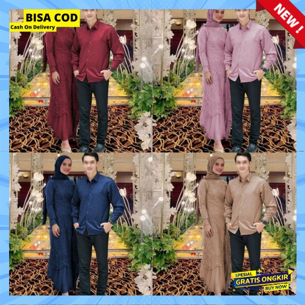 Busana Kapel Terbaru 2023  Outfit Muslim Pesta Kondangan Gamis Pasangan Kekinian Ghamis Cauple Syar'