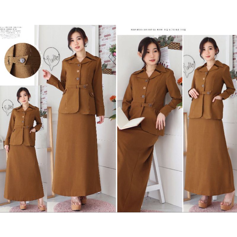 Seragam Blazer Wanita Pns , Asn Model 6603 Warna Pemda Aceh Set RokA.