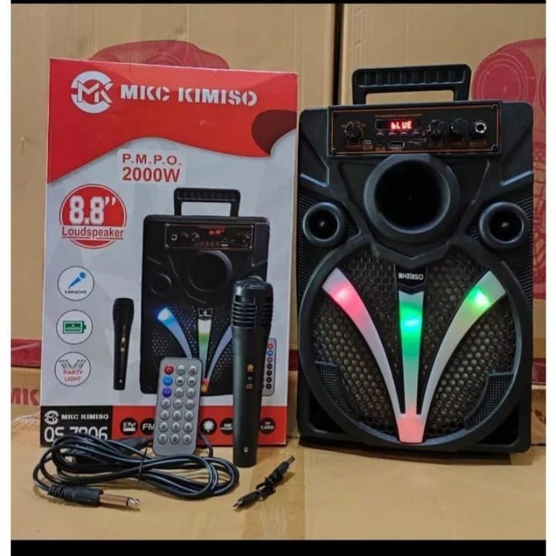 BESTPROMO Spiker Bluetooth Bass 8,8 Inchi QS 7806 Dengan Mikrofon