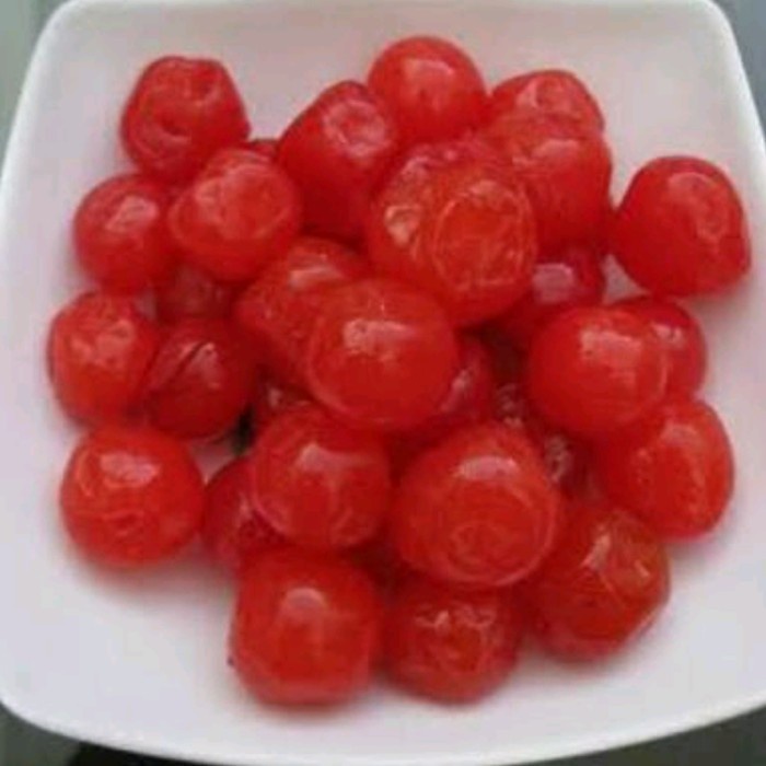 

Promo Cherry Merah Dan Hijau Polos Tanpa Tangkai Repacking 500 Gr