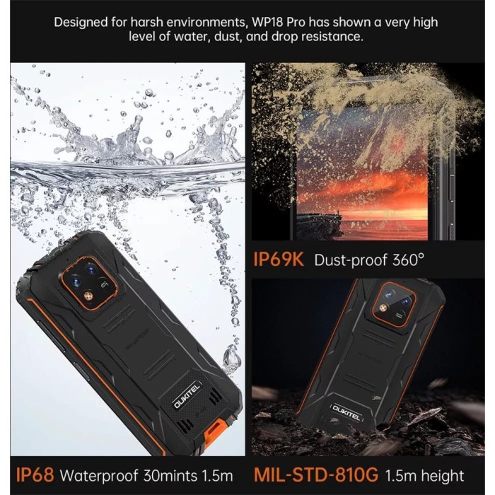 Oukitel Wp18 Pro 4Gb/64Gb Hp Outdoor Huge 12500Mah Ip68
