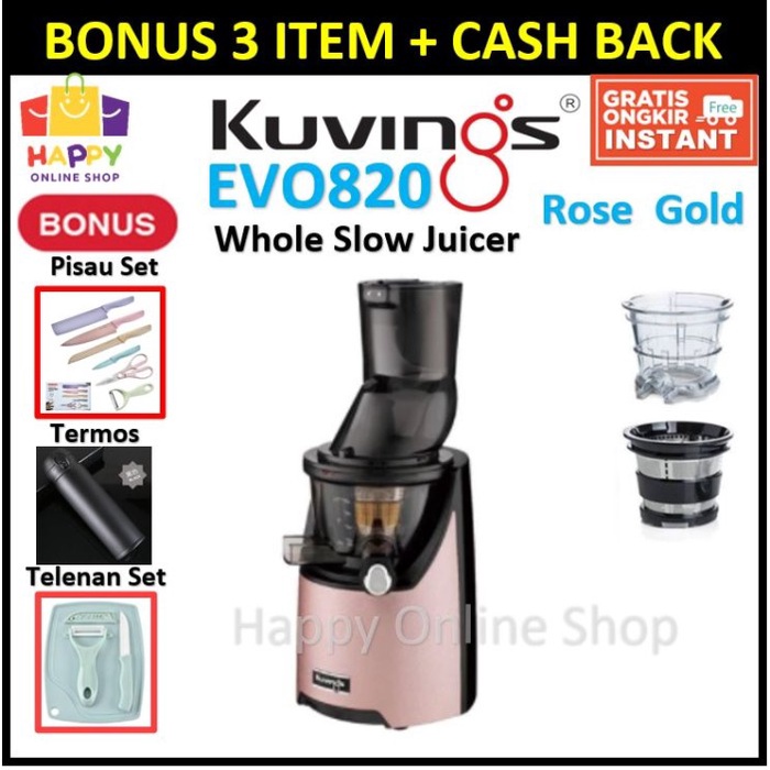 KUVINGS EVO820 WHOLE SLOW JUICER - KUVINGS EVO MATT 820 ROSE GOLD