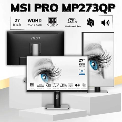 Monitor Msi Pro Mp273Qp 27Inch  Wide Quad Hd Ips 1440P 75 Hz 1.Ms Ips  Helgariandistore