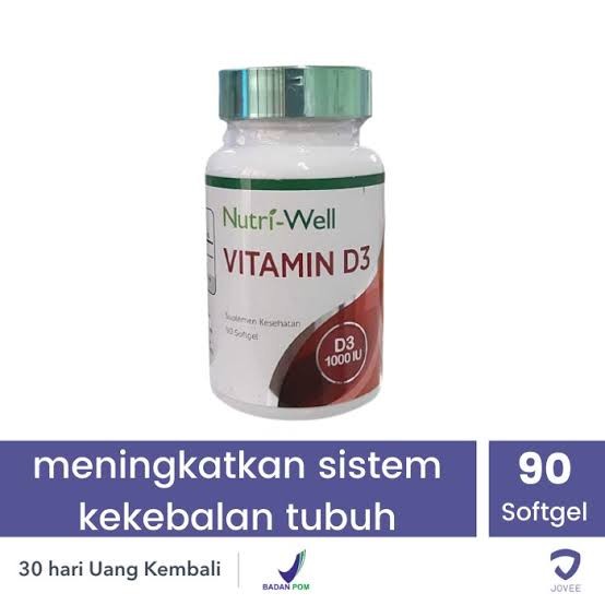 Vitamin D3 1000iu 1000 iu - 90 softgel BPOM by Nutriwell Vit D imun