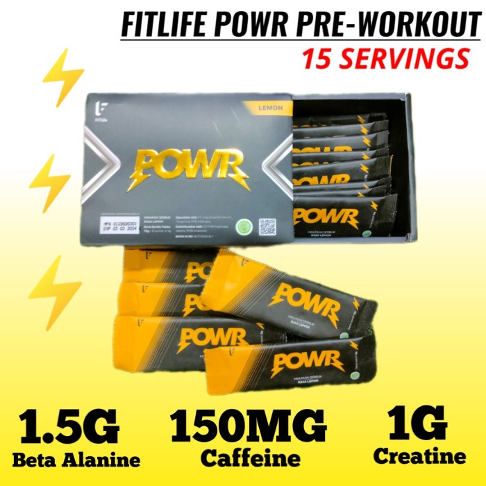 FITLIFE POWR Preworkout 15 Sachet Suplemen POWER Pre-workout bkn Curse