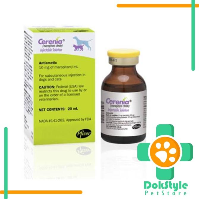 Cerenia maropitant 10mg/ml 20ml vial obat anti muntah anjing kucing