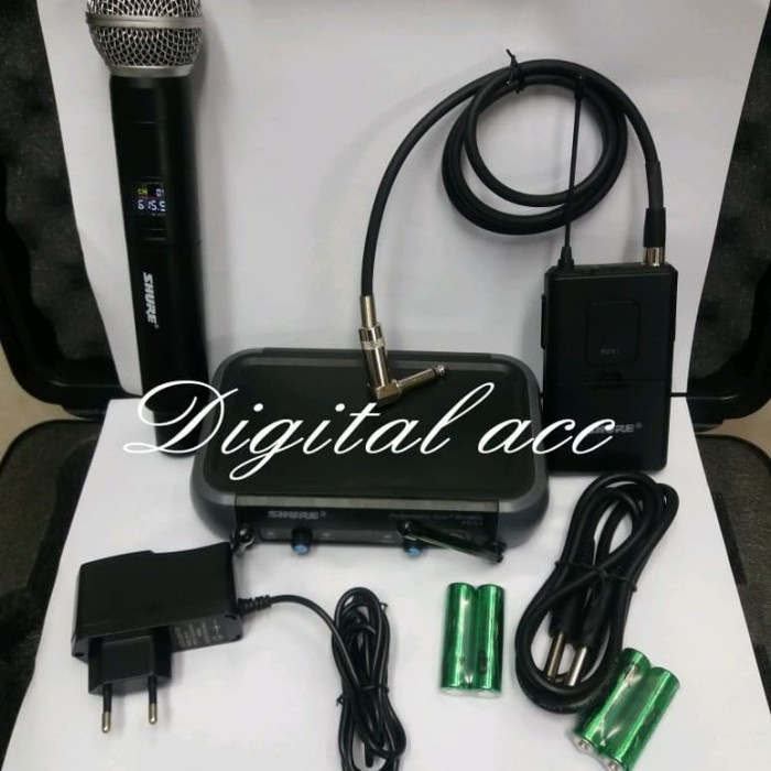 jack Gitar wireless SHURE + mic pegang kualitas bagus