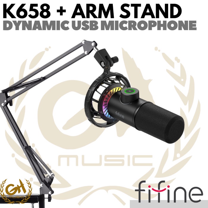 FIFINE K658 USB + ARM STAND Dynamic USB Microphone