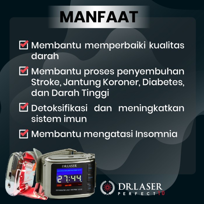 Dr. Laser perfect 10 produk original bergaransi jam kesehatan Erin MI