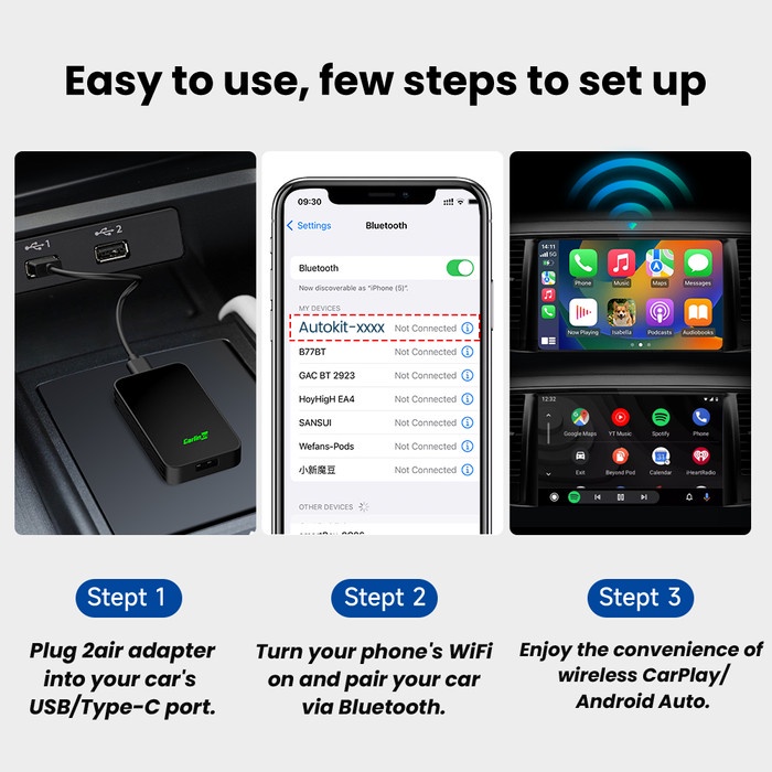 New Carlinkit 5.0 Android Auto Wireless Tanpa Kabel Ioniq Original