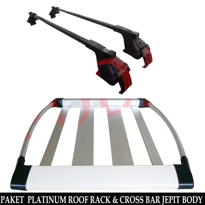 Paket Rak Mobil Roof Rack Platinum & Cross Bar Jepit Body All New CRV star