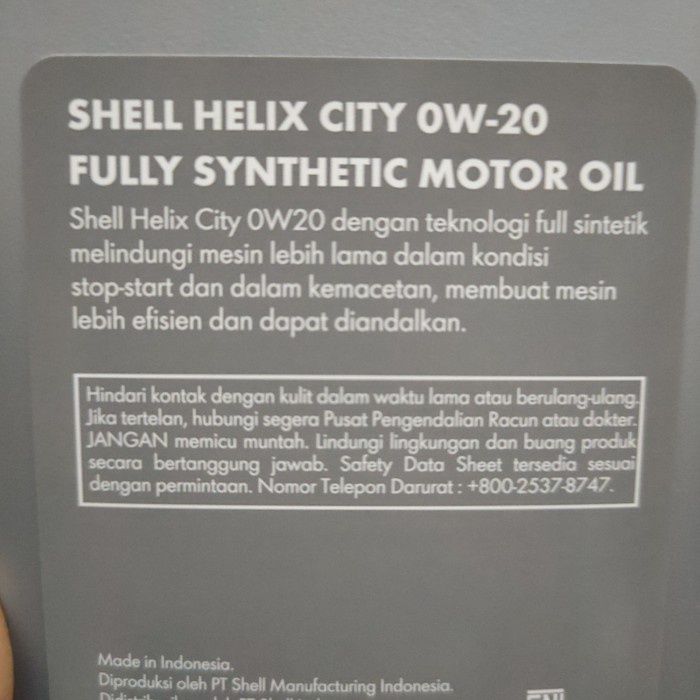 Oli Mesin 0W-20 Shell Helix City Full Synthetic Original star