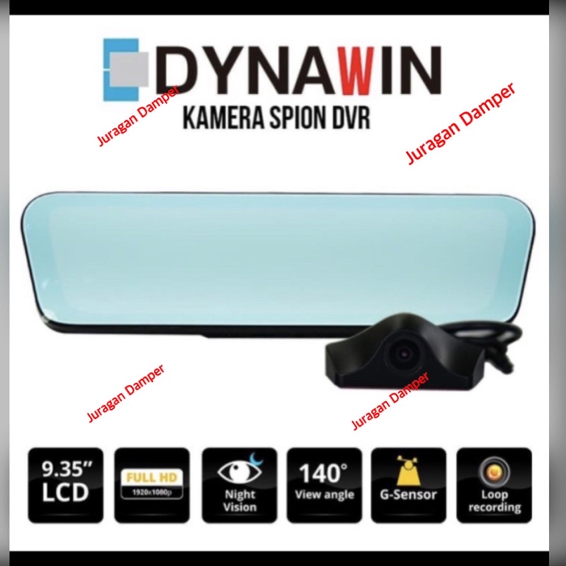 Dvr Dashcam Dynawin Dual Kamera Spion + Belakang