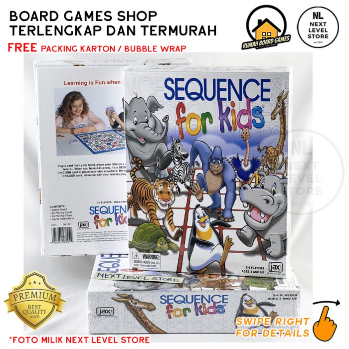 Game Sequence For Kids Trilingual - Board Games Card Ready