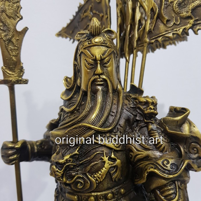 patung dewa kwan kong 12 inch bendera kuningan type 01