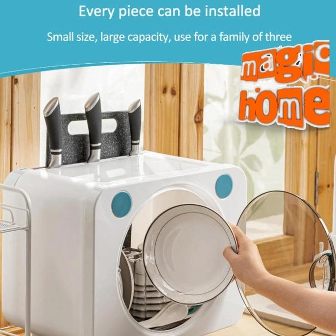 Rak piring DISH DRYER BOX plastik 2 susun tertutup portable 6050