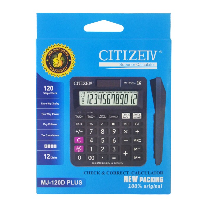 

Kalkulator Besar Dagang Citizeiv MJ-120D Plus Calculator mirip Casio