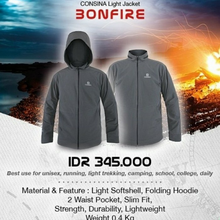 Jaket Bonfire Jaket Hoodie Windbreaker Softshell Original