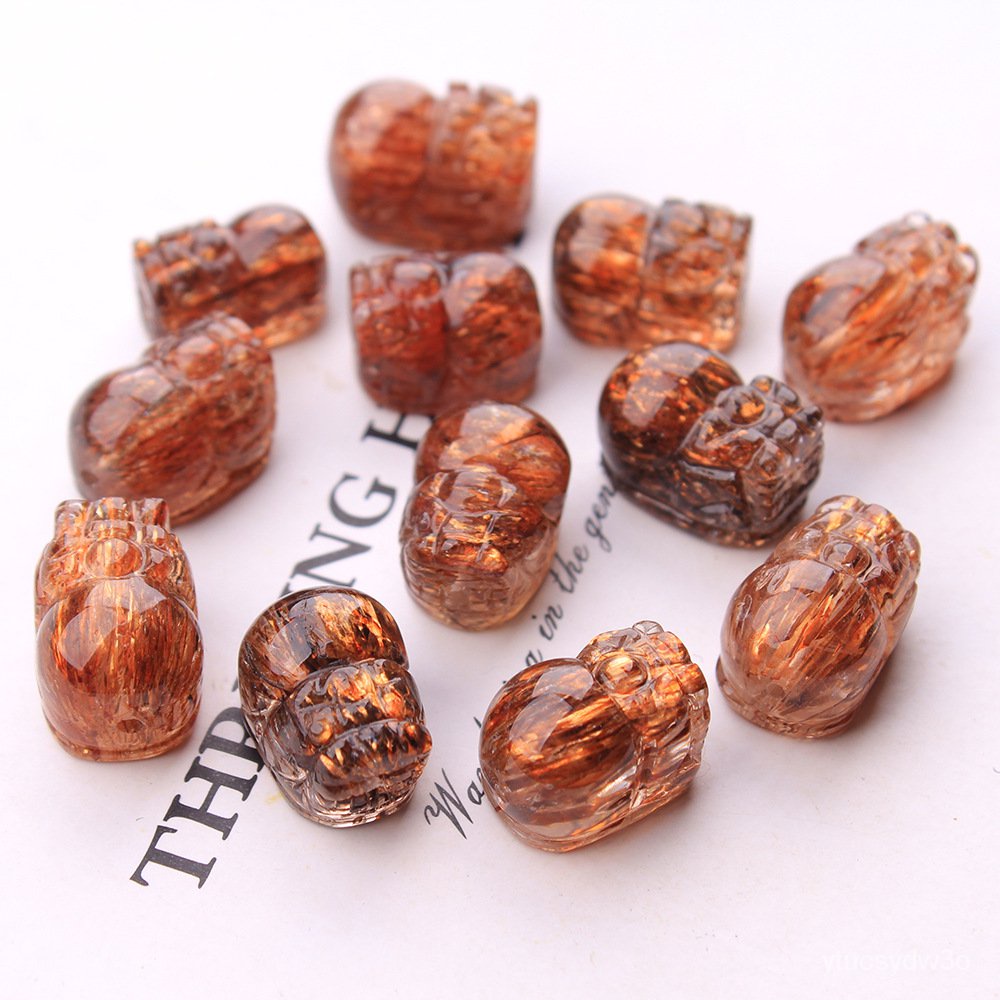 Gold Hitam Alami Di Atas Tujuh Pi Xiu Liontin Tubuh Melalui MineraldiyGrosir Aksesori Perhiasan Gela