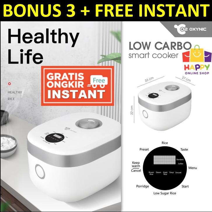 OXYNIC Low Carbo Smart Cooker Rice Cooker Low Carb Low Sugar Karbo 600 Watt