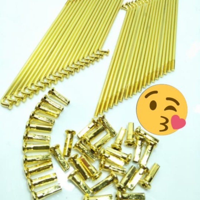 TERLARIS Jari Jari Gold Anti Karat / Jeruji Ruji Gold Lidi Semua Motor Ukuran