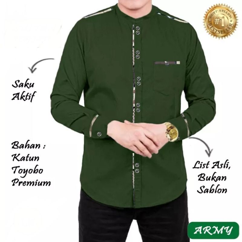 AZIZ - BAJU KOKO KEMEJA KURTA QURTA UKURAN S M L XL XXL 3XL JUMBO PRIA LAKI LAKI DEWASA BAPAK BAPAK 